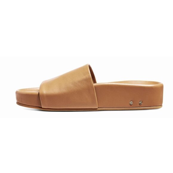 NEW w/Box Beek Pelican Leather Platform Sandals Honey Size 9 - Picture 2 of 9